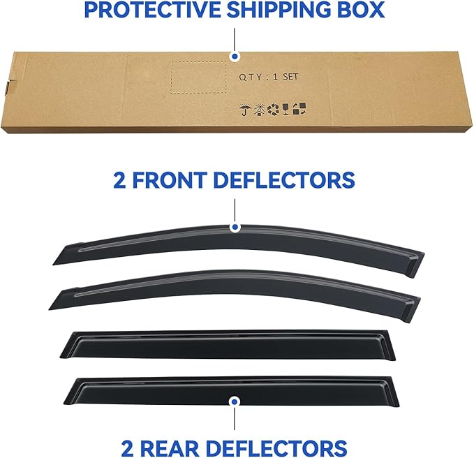 Window Visors Rain Guards for 2013-2021 Nissan Pathfinder, Out-Channel Window - Image 5