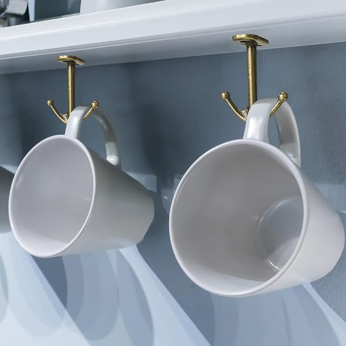 Ball Two Prong Ceiling Hook for Closet Top Bathroom Kitchen Cabinet Garage Pack - Image 5