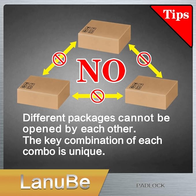 LanuBe Lock Laminated keyed Padlock, keyed Alike Locks, Long Shackle, Marked - Image 6