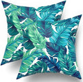 Sweetshow Tropical Leaves Pillow Covers 12x12 Inch Summer Decorative Green Palm Leaf Throw Pillow Covers Set of 2 Soft Cotton Pillow Case Square Cushion Covers for Home Couch Sofa Patio Bedroom by Sweetshow