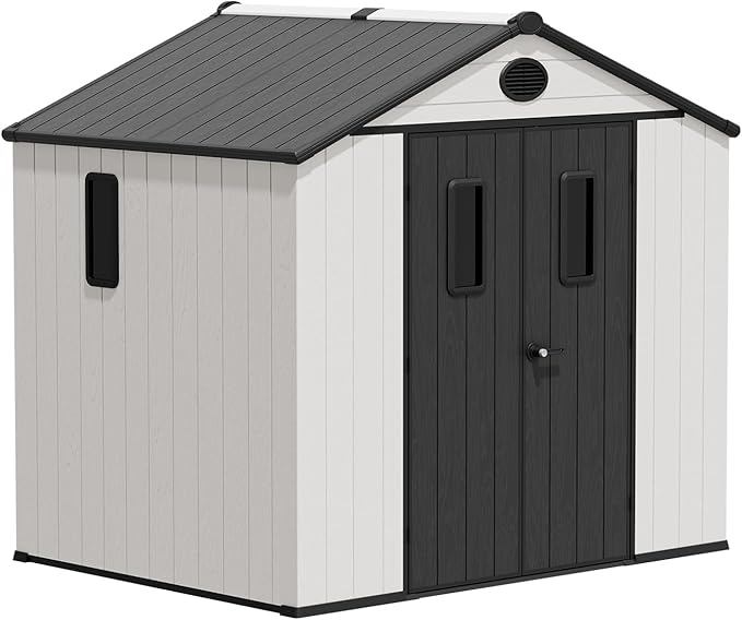 EAGLE PEAK 8x6 Resin Outdoor Storage Shed, Weatherproof Garden Shed - Image 9
