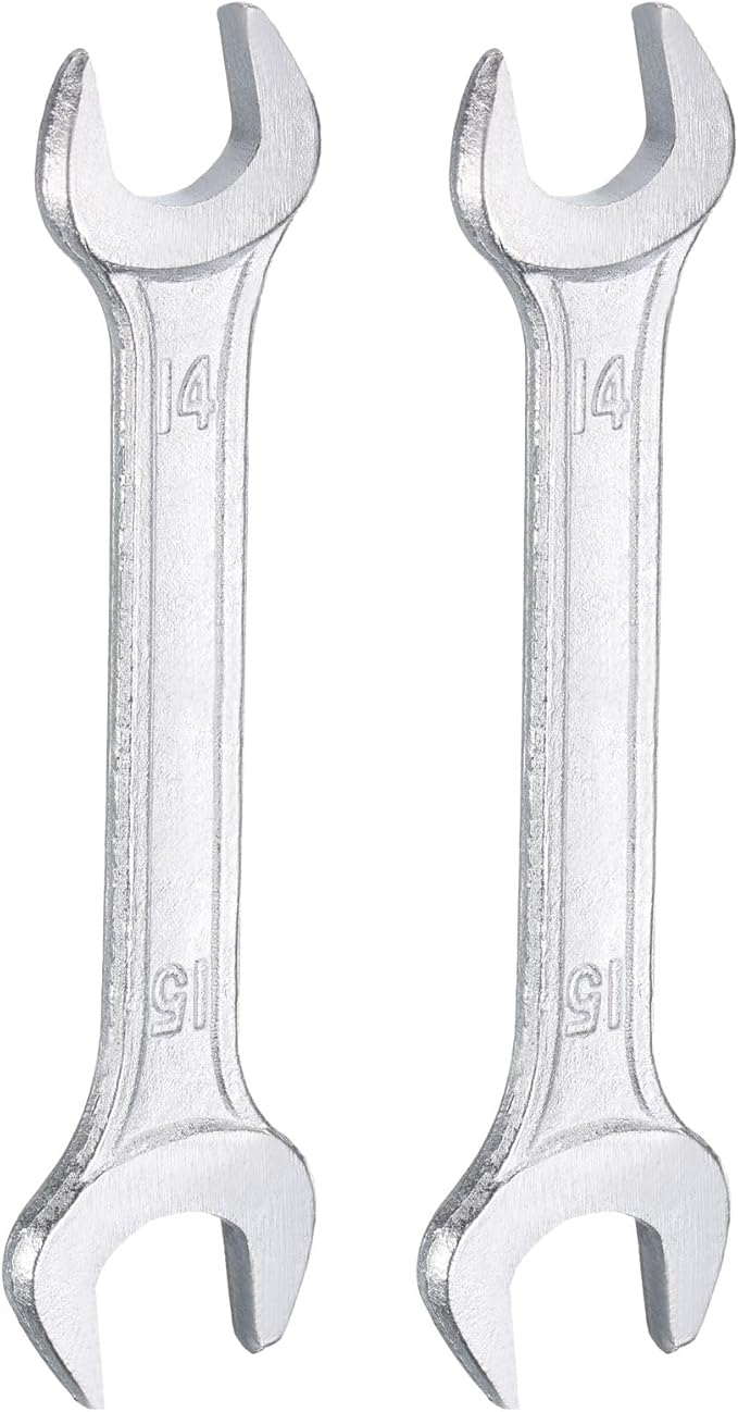 HARFINGTON 2pcs Double Open End Wrench 14mm x 15mm Metric 15 Degree Offset by HARFINGTON