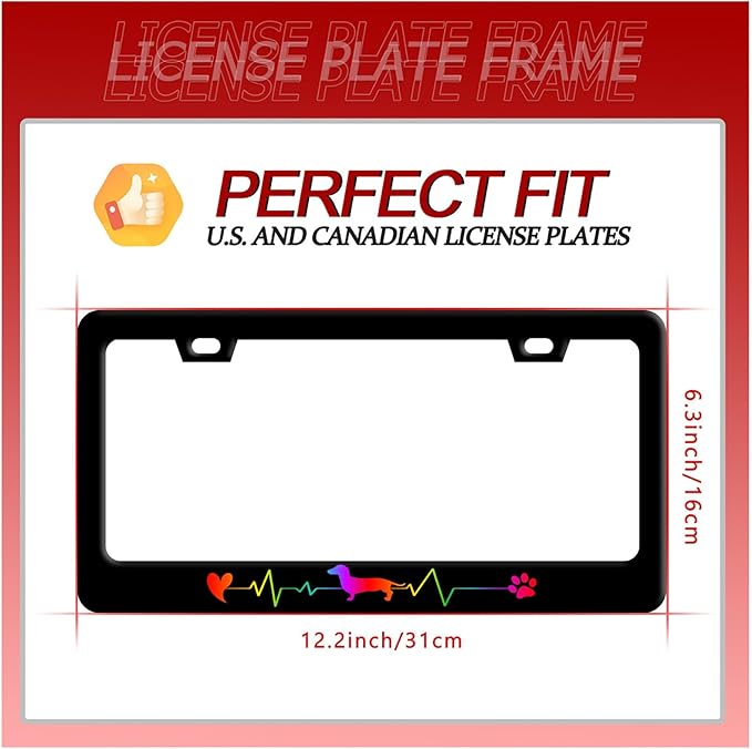 Rainbow Lifeline Love Dog License Plate Frame License Plate Stainless Steel - Image 7