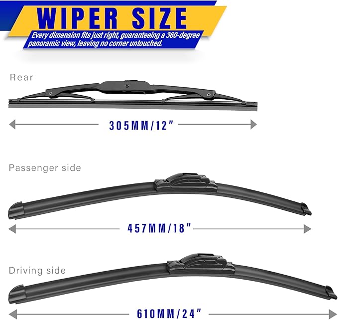 3 wipers Replacement for 2016-2020 Buick Envision, Windshield Wiper Blades - Image 2