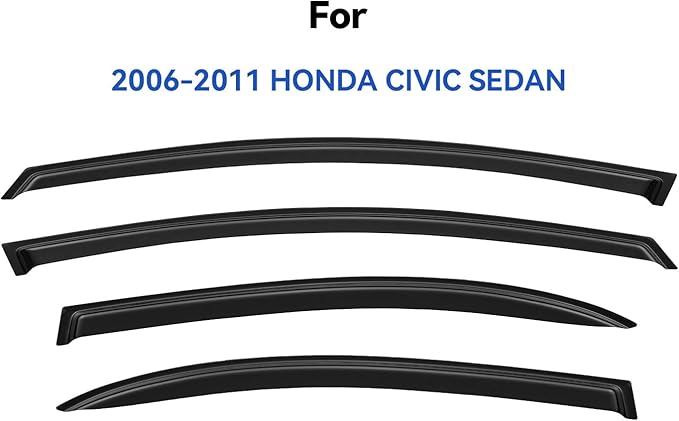 Window Visors Rain Guards for 2006 2007 2008 2009 2010 2011 Honda Civic - Image 2