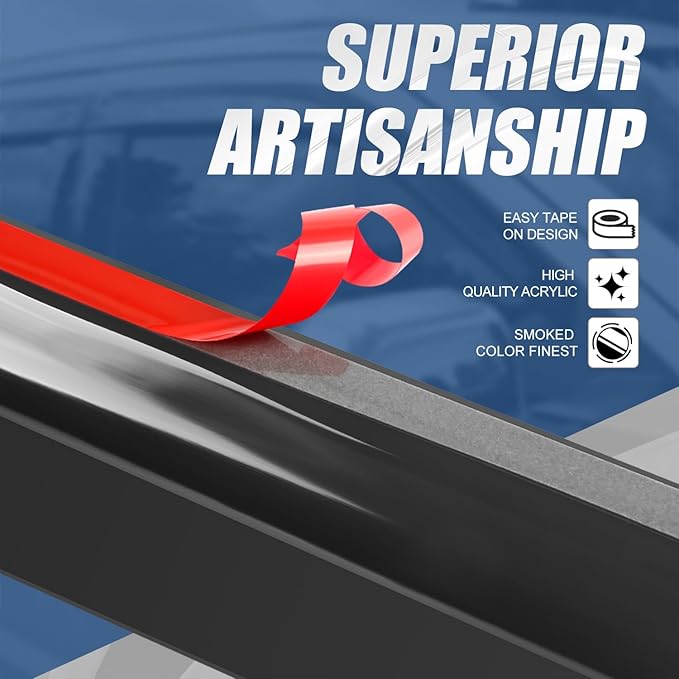 Auto Dynasty Set of 2 Carbon Fiber Pattern Window Visors Compatible - Image 2