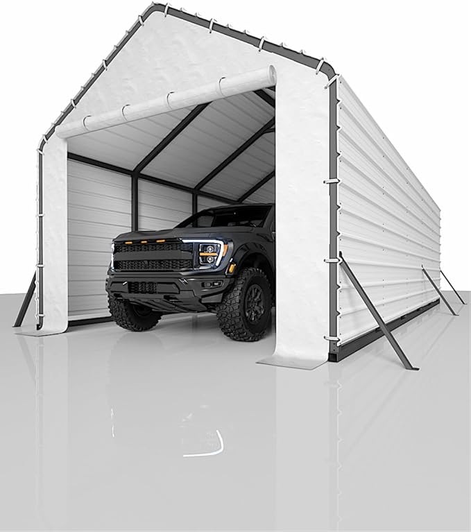 Door Panels with Zippers Tarp for Metal Carport 13x26 Ft, 13x21 Ft, and 13x16 Ft - Image 3