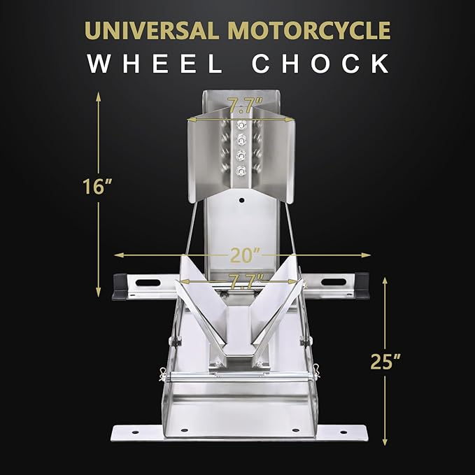 CXRCY Motorcycle Wheel Chock Stand, Anti-Rust Stainless Steel - Image 2