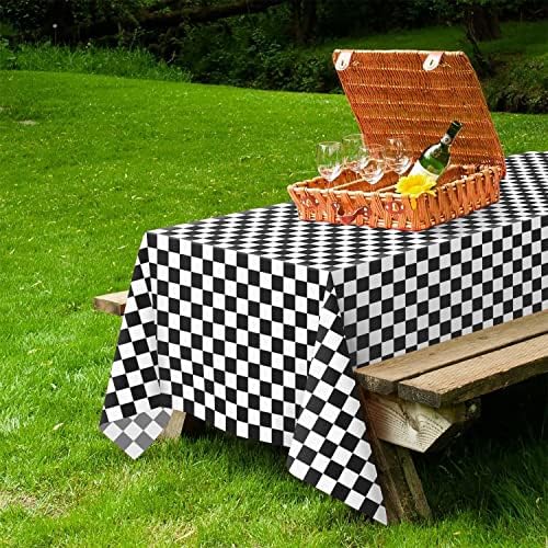 QIKSION 12 Pack Checkered Tablecloth Disposable, Race Car Table Cloth - Image 5