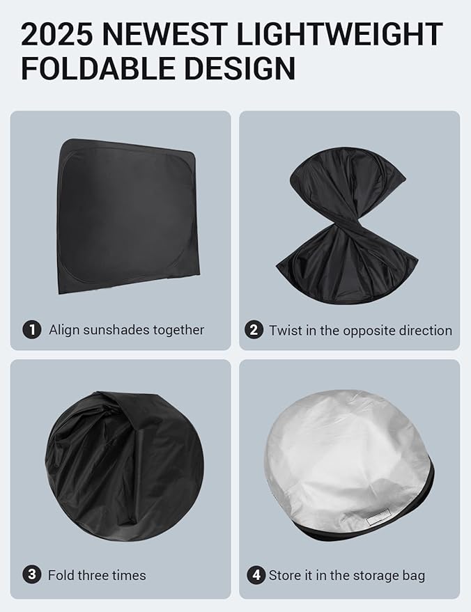 Proadsy for Hyundai Palisade 2020-2025 Windshield Sun Shade 4-Layer Foldable - Image 7