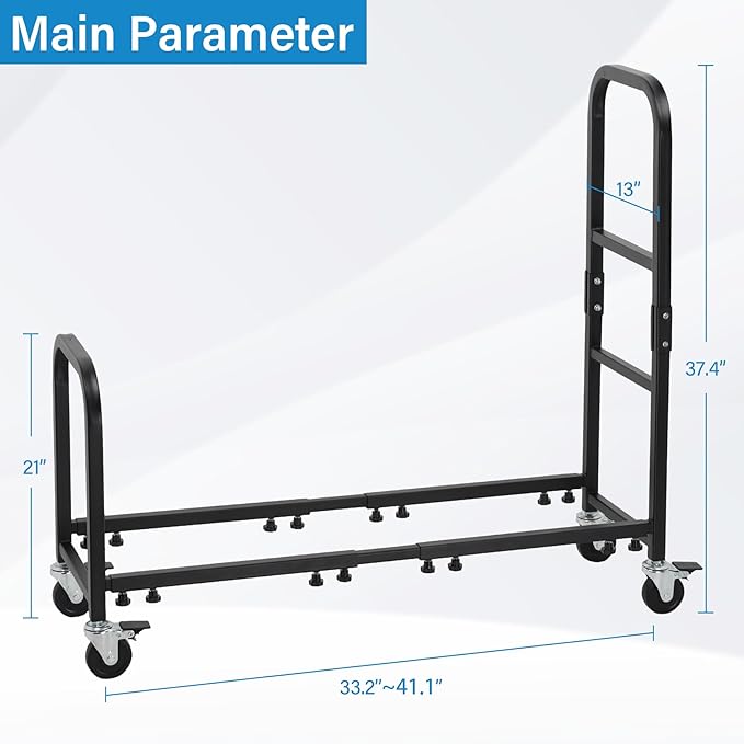 Rolling Tire Rack 43.5" x 13" x 37.4", 2 in 1 Metal Garage Tire Storage Rack - Image 2