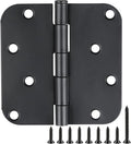 3 Pack Black Door Hinges Matte Black 4 Inch 5/8" Radius Hinges by TDCHINGES