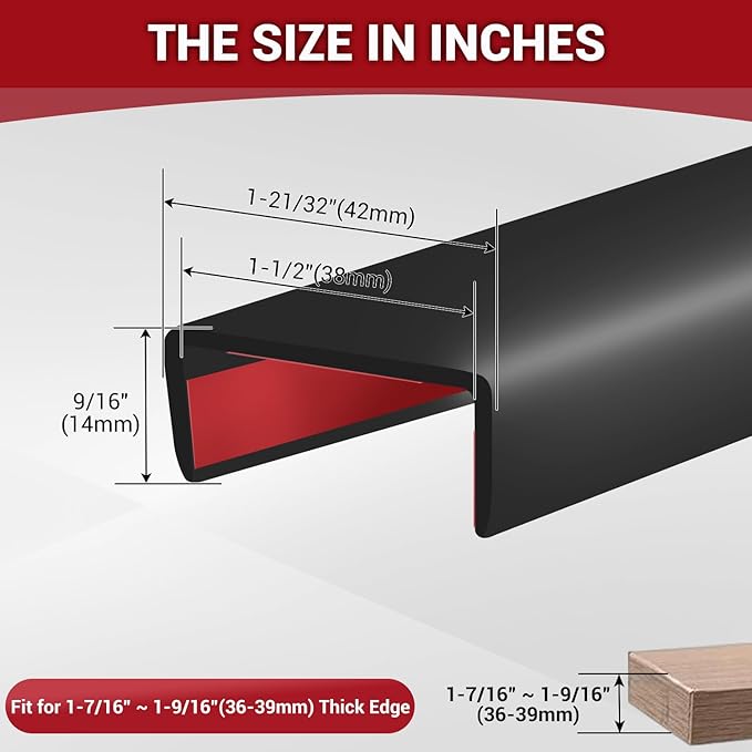 Rubber Edge Trim, Flexible Self Adhesive U Shaped Peel and Stick Edge Banding - Image 2