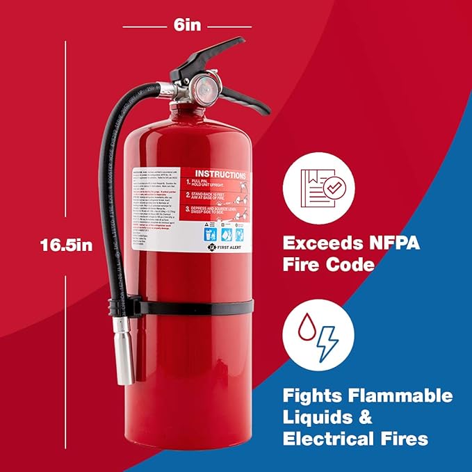 First Alert PRO10 Rechargeable Commercial Fire Extinguisher, UL rated 4-A:60-B:C - Image 5