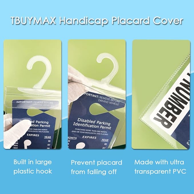 Handicap Placard Holder for Auto, Small Size Ultra Transparent Handicapped - Image 5