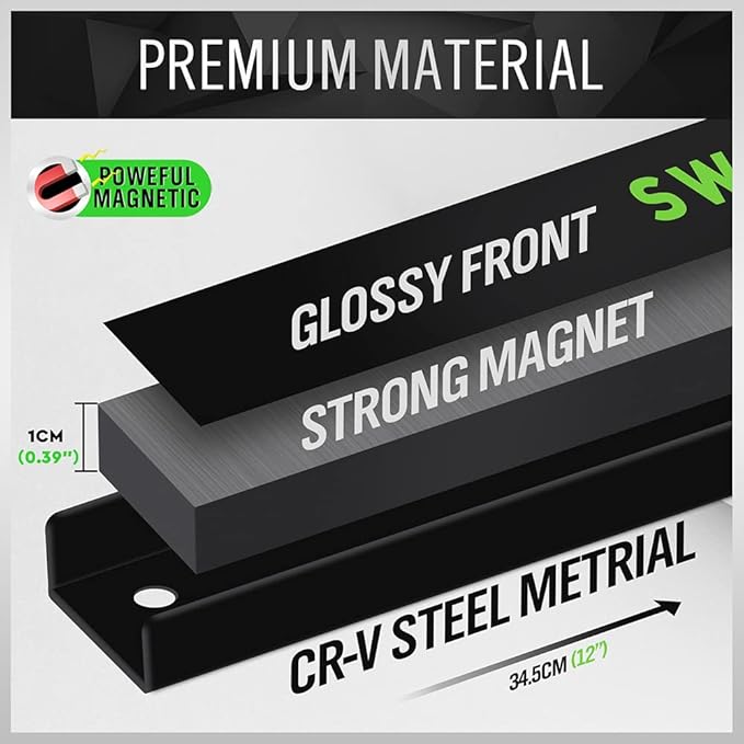 SWANLAKE 12" Magnetic Tool Holder Strip, Metal Tool Magnet Bar - Image 4