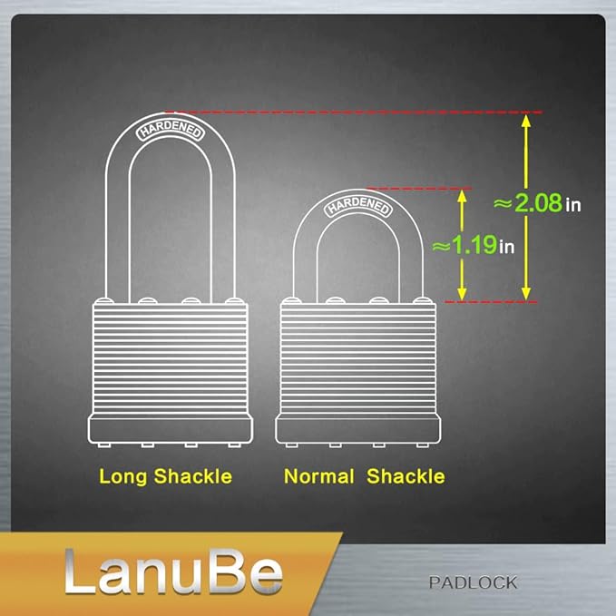 LanuBe Lock Laminated keyed Padlock, keyed Alike Locks, Normal Shackle - Image 8