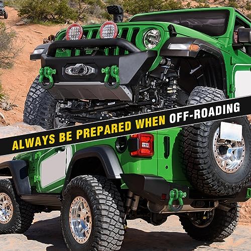 Nilight 2 PCS 3/4" D-Ring Shackle with 7/8" Screw Pin | 41,887lbs Break Strength Heavy Duty Off Road Recovery Shackle with Isolators Washers for Tow Strap,Winch,Off-Road Truck