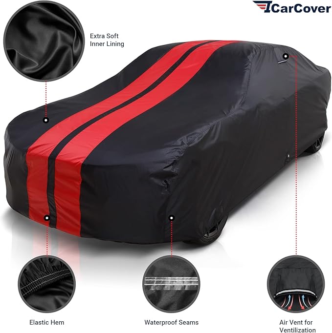 iCarCover Custom Car Cover for 1974-1978 Ford Mustang Waterproof All Weather - Image 2