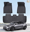 Floor Mats Fits for Tesla Model Y 5-Seat 2024-2020 by WekerAuto