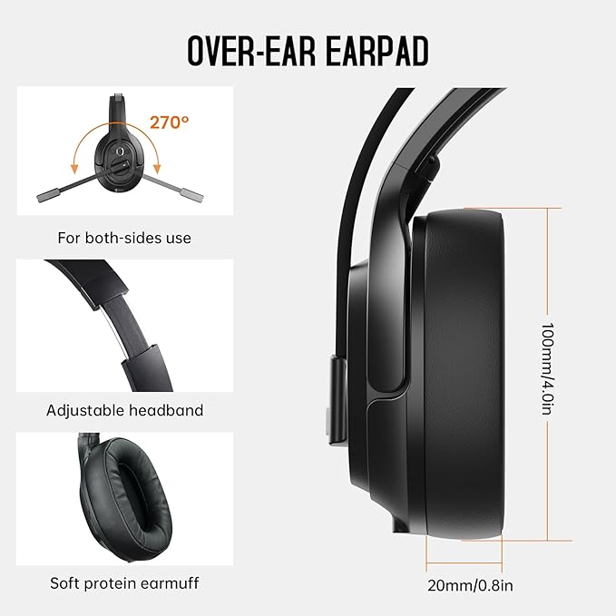 EKSA [Upgrated Trucker Bluetooth Headset - Image 4