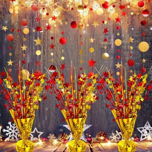 Red and Gold Party Decoration Thanksgiving Fall Table Centerpiece - Image 2
