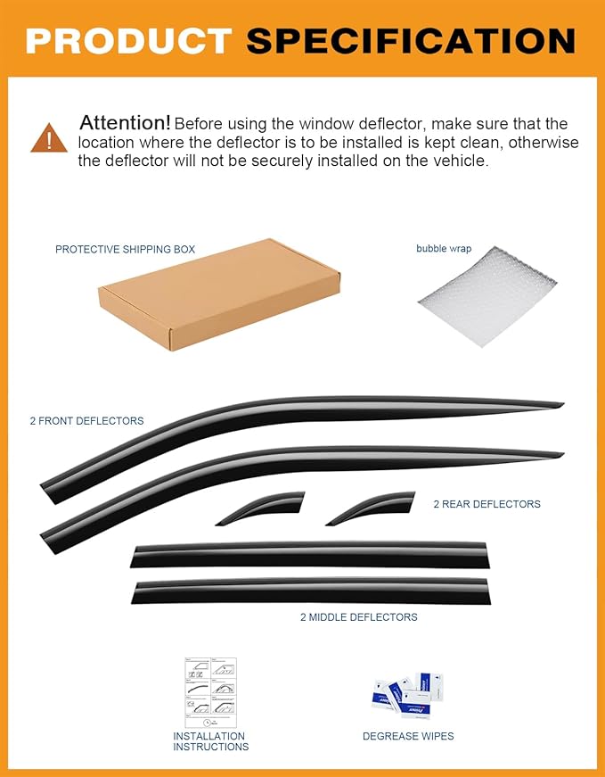 Tape-On Window Rain Guards Fit for Toyota RAV4 2019-2025 Extra Durable Window - Image 8