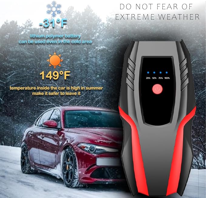 12v Auto Jump Starter Peak Current 2000A, Car Lithium Battery Charger Jumper - Image 4
