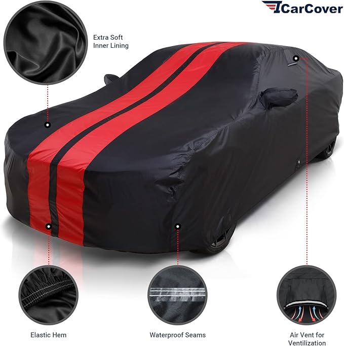 iCarCover Custom Car Cover for 2010-2024 Chevy Camaro LT, SS Waterproof All - Image 2