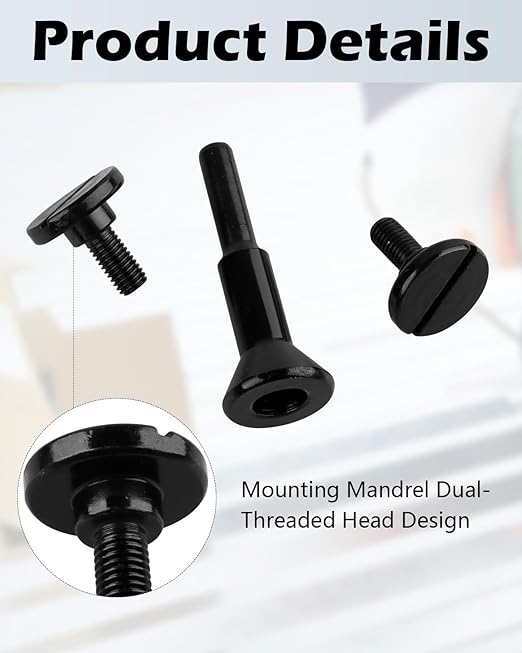 Die Grinder Accessories 3/8" & 1/4" Arbor Hole, 8 Pack Mounting Mandrel - Image 3