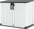 Outdoor Storage Shed 36 Cu. Ft. Resin Garden Horizontal Storage Large Capacity by LHBGO