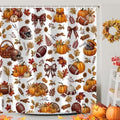 Fall Football Pumpkin Shower Curtain, Autumn American Football Sports Leaves Maple Leaf Shower Curtain fo Bathroom Set, Fall Thanksgiving Waterproof Bath Decor with Hooks 72 x72 Inch by Sokdacm