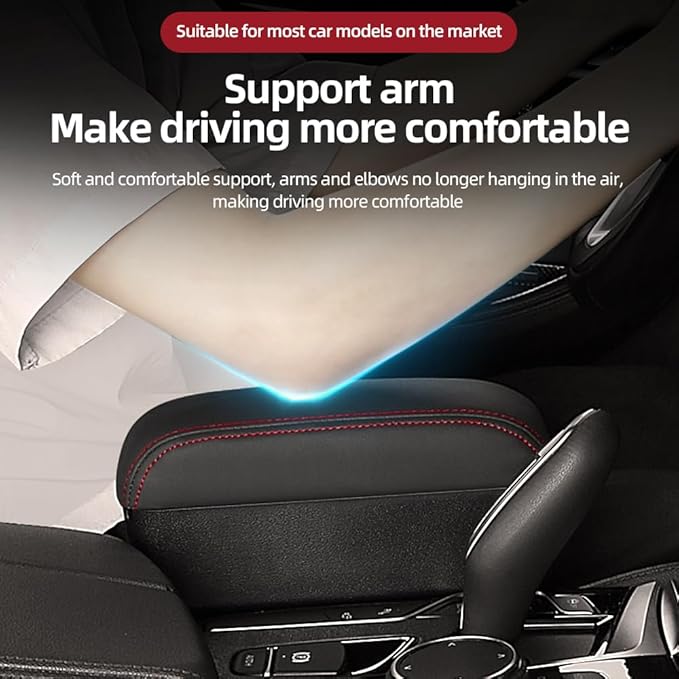 JEYODA Car Armrest Box with Cup Holder Car Central Liftable Armres Storage - Image 5