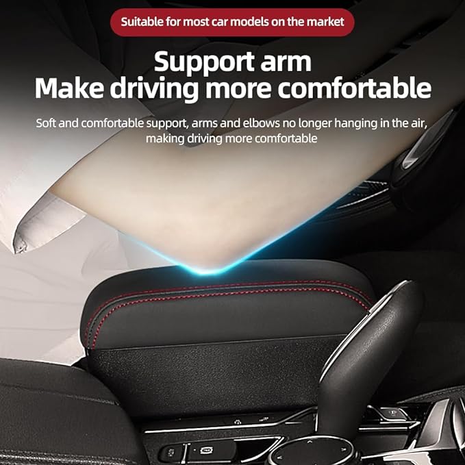 JEYODA Car Armrest Box with Cup Holder Car Central Liftable Armres Storage - Image 3