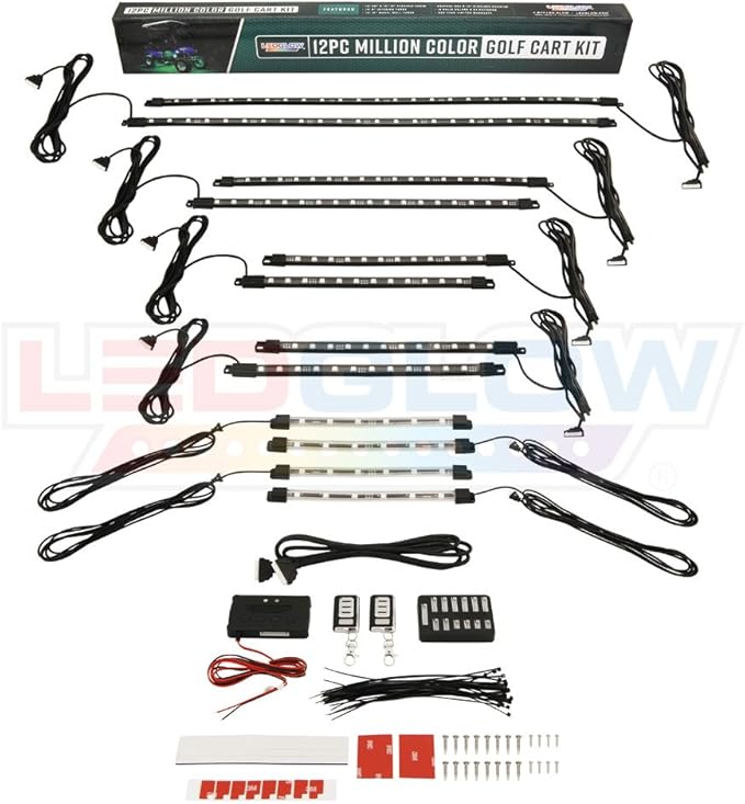 LEDGlow 12pc Million Color LED 4-Seater Golf Cart Underglow Neon Lighting Kit - Image 8