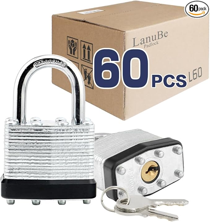 LanuBe Lock Laminated keyed Padlock, keyed Alike Locks, Normal Shackle by LanuBe