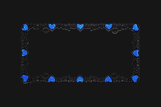 Creathome 3D Daisy Heart License Plate Frame from Pure Zinc Alloy Metal Perfect - Image 4
