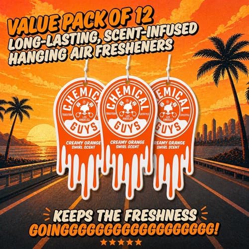 Chemical Guys, Hanging Air Fresheners, Creamy Orange Swirl Scent, 12 Pack - Image 4