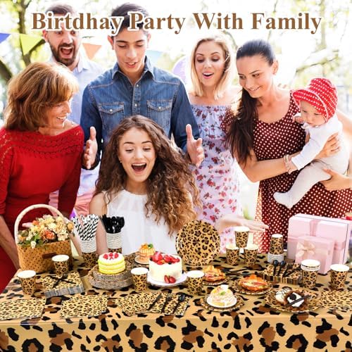 Funnymoom 452 Pcs Leopard Cheetah Print Birthday Party Decoration Serve 50 - Image 5