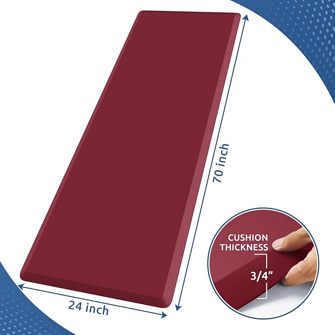 KitchenClouds Kitchen Mat Cushioned Anti Fatigue Rug 24"x70" Waterproof - Image 2