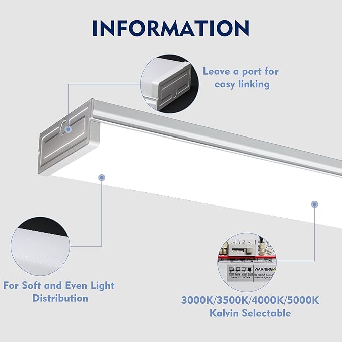5PK 4FT LED Shop Light - Image 6