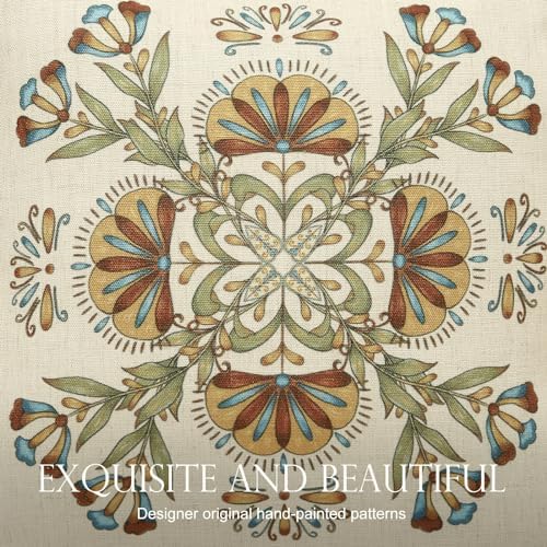 patdrea Designer Vintage Floral Pattern Throw Pillow Cover,18"x18" - Image 5
