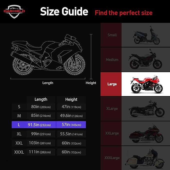 Ultimum Series Motorcycle Cover Waterproof All Weather Protection Universal - Image 4
