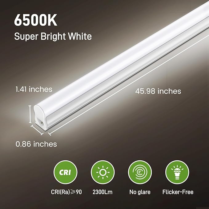 Pak LED Shop Lights, 4FT T5 Integrated Utility Fixture, 2300LM 6500K Cool White - Image 4