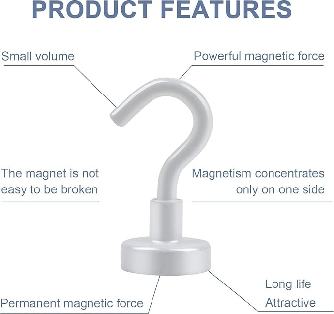 DIYMAG Magnetic Hooks, 30Lbs Strong Heavy Duty Cruise Magnet S-Hook - Image 4