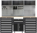 JZD Garage Tool Storage Cabinet System, Included Pegboard Back Panel, No Wall by JZD