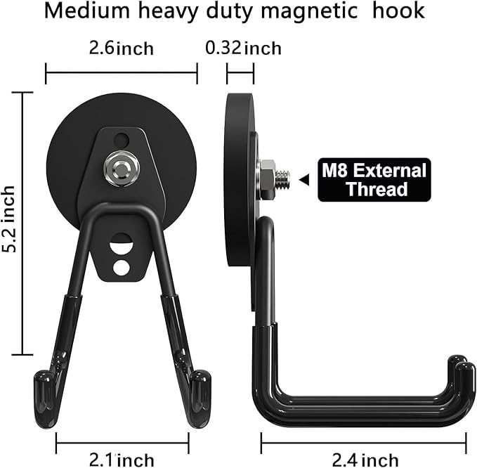 Heavy Duty Magnetic Hooks, Garage Hook, Anti-Slide Garage Hanger, Magnetic - Image 3