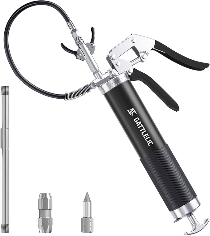 Grease Gun Kit, 8000 PSI Heavy Duty Grease Gun by GATTLELIC