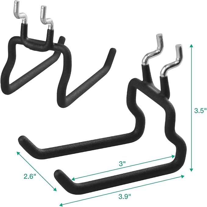 G.CORE 8-Pack Pegboard Hooks, Peg Board Tool Utility Hooks & Hangers Fit 1/4" - Image 4