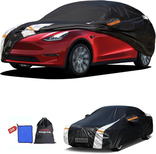 12-Layer Custom Fit Car Cover for Tesla Model Y, Upgraded Waterproof by FocusonQualityServiceHear